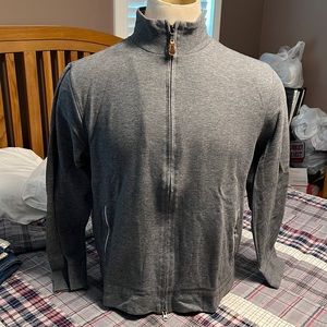 Banana Republic Men’s Large Gray Full Zip Canvas Sweater Jacket (2)